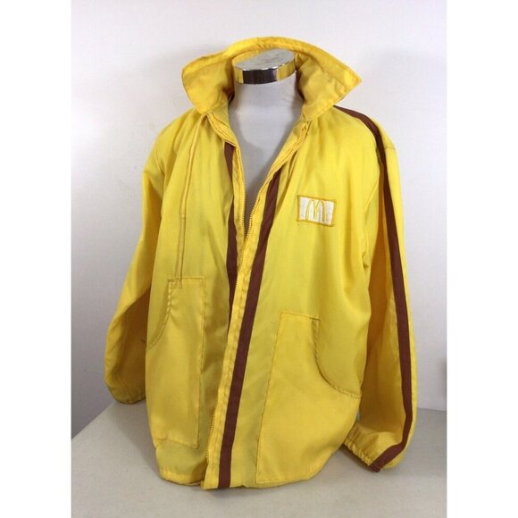 Vintage McDonalds Yellow Crew Jacket Made In USA 1976 Mens Large - Picture 1 of 8